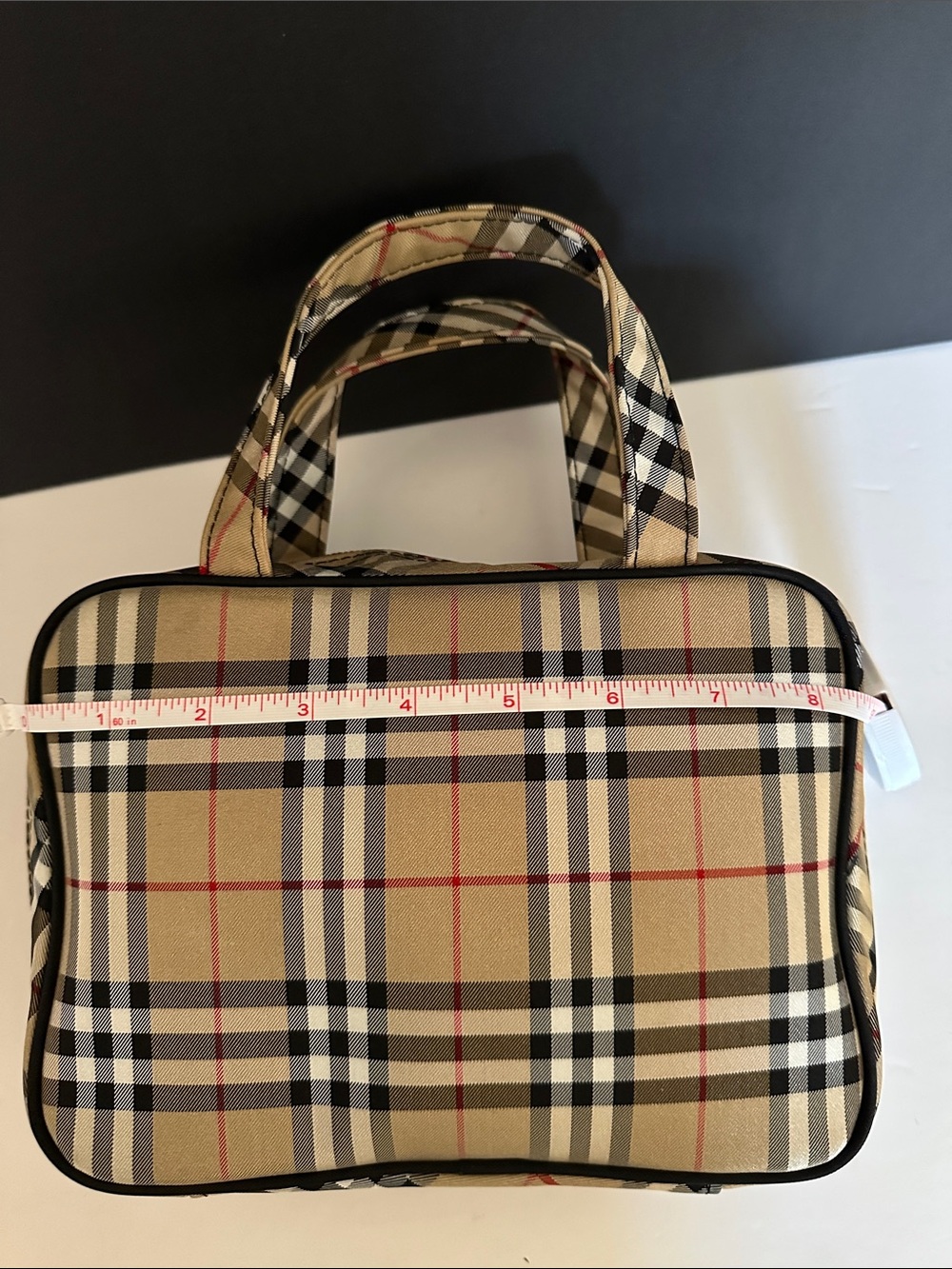 Burberrys Plaid Handheld Cosmetic Bag - Beige, Black, Red NWOT - Picture 6 of 9